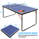 Folding Portable Table Tennis Table Set with Net, Paddles & Balls – Compact Indoor & Outdoor Game Table 🏓🎯