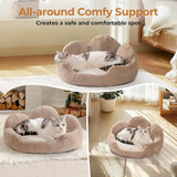 Mewoofun Round Cat Bed – 23" Washable Fluffy Pet Couch with Anti-Slip Bottom for Indoor Cats, Kittens & Small Dogs