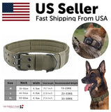 Wide Tactical Heavy-Duty Nylon Dog Collar – K9 Military-Grade Large Dog Collar with Metal Buckle & Adjustable Strap