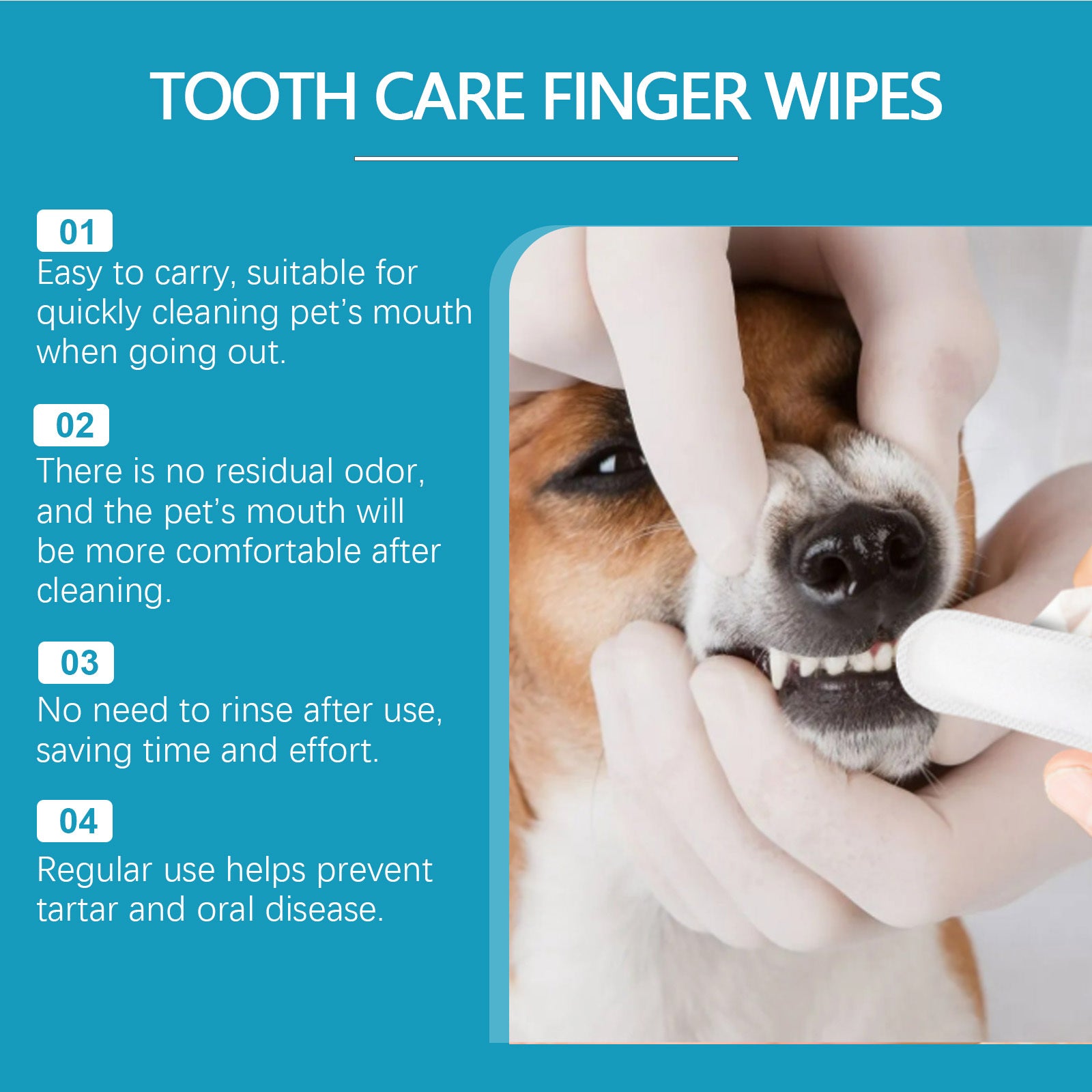Pet Dental Finger Cots – Gentle Plaque Cleaning & Refreshing Breath Oral Care Tool