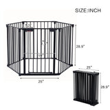 150″ Adjustable 6-Panel Metal Safety Gate – Foldable Freestanding Play Yard & Safety Fence