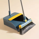 Thickened Rotatable Foldable Stainless Steel Rod Broom & Dustpan Set – Indoor Cleaning Supplies