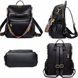PU Leather Backpack for Women – Stylish Casual Daypack, Travel & School Bag with Multi-Pockets