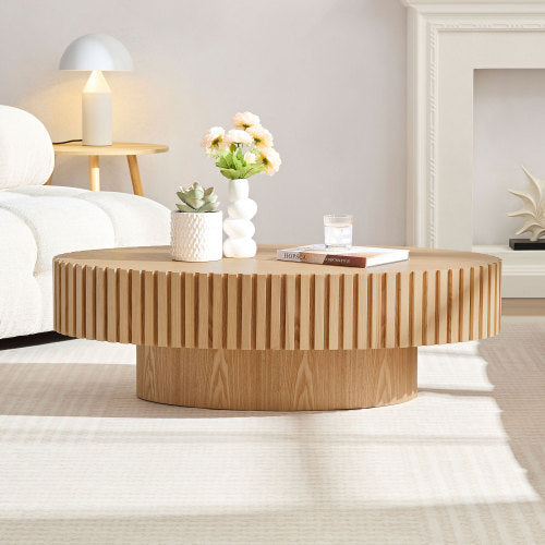 Handmade Metal Drum Coffee Table - Modern Round Accent Table