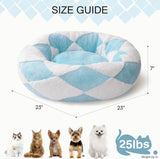 Mewoofun Donut Cat Bed – 23" Round Washable Plush Calming Pet Bed with Jacquard Shaggy Fabric & Non-Slip Bottom