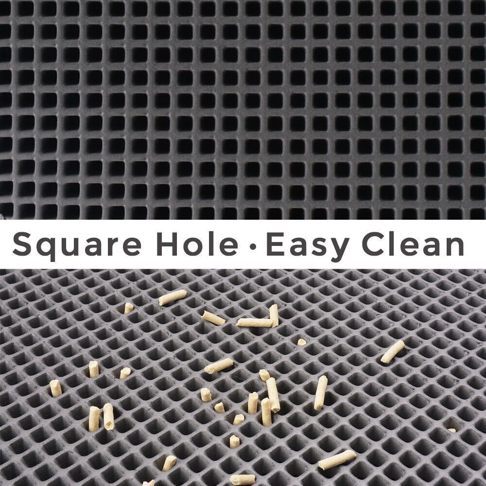Kitty Cat Litter Mat – Honeycomb Double-Layer Waterproof Non-Slip EVA Cat Litter Pad, Washable Trapping Design for Cats & Puppies