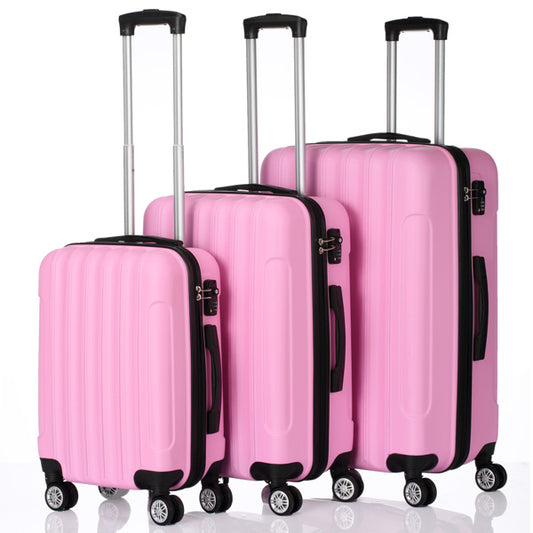 3-in-1 Hard Shell Spinner Luggage Set – Lightweight Travel Suitcases with 360° Wheels (20", 24", 28") – Black