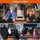 Dog Car Seat Cover – Waterproof & Scratchproof Rear Seat Protector with Dog Seat Belt for Cars, Trucks & SUVs