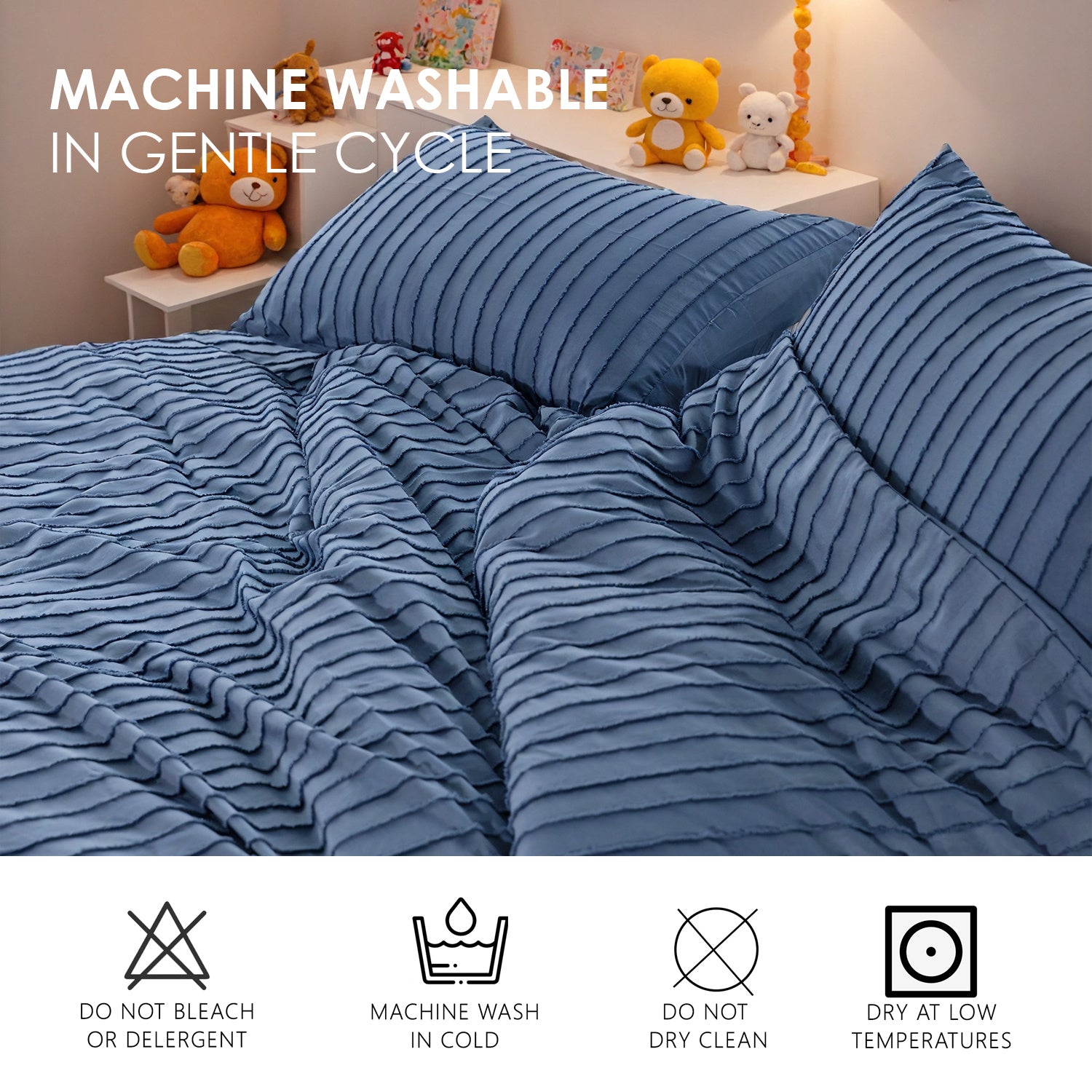 Polyester Microfiber Quilt Cover & Pillowcase Set – Soft, Durable Bedding with Two Size Options (229 × 229 cm · 263 × 229 cm)