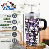 Sanrio 14 oz Stainless Steel Insulated Water Bottle with Handle & Straw – BPA-Free, Travel & Family Gift