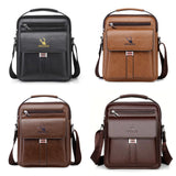Leather Messenger Crossbody Shoulder Bag for Men – Work, Business & Casual Travel Bag with Adjustable Strap & Metal Zipper