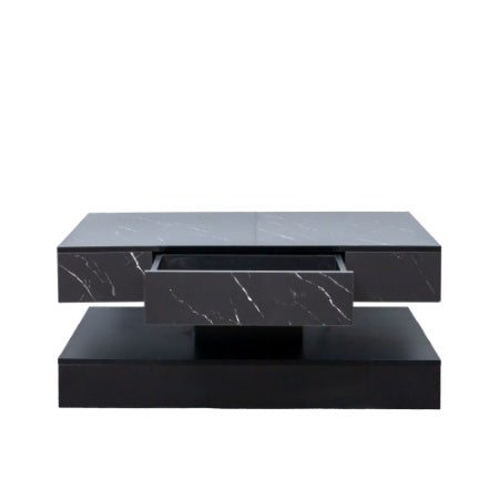 Modern High Gloss Coffee Table with RGB LED Lights & Remote Control