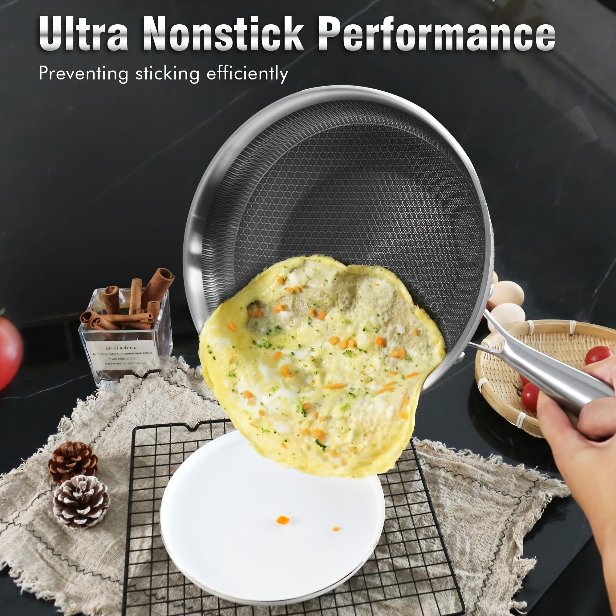 Honeycomb Stainless Steel Non-Stick Frying Pan – 10 in Skillet (1-Piece)