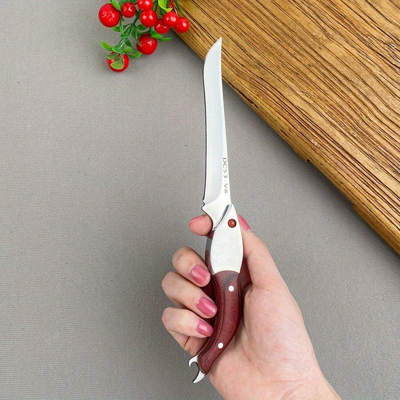Portable Picnic Straight Knife – Compact Folding Paring Knife with Straight Blade & Ergonomic Handle