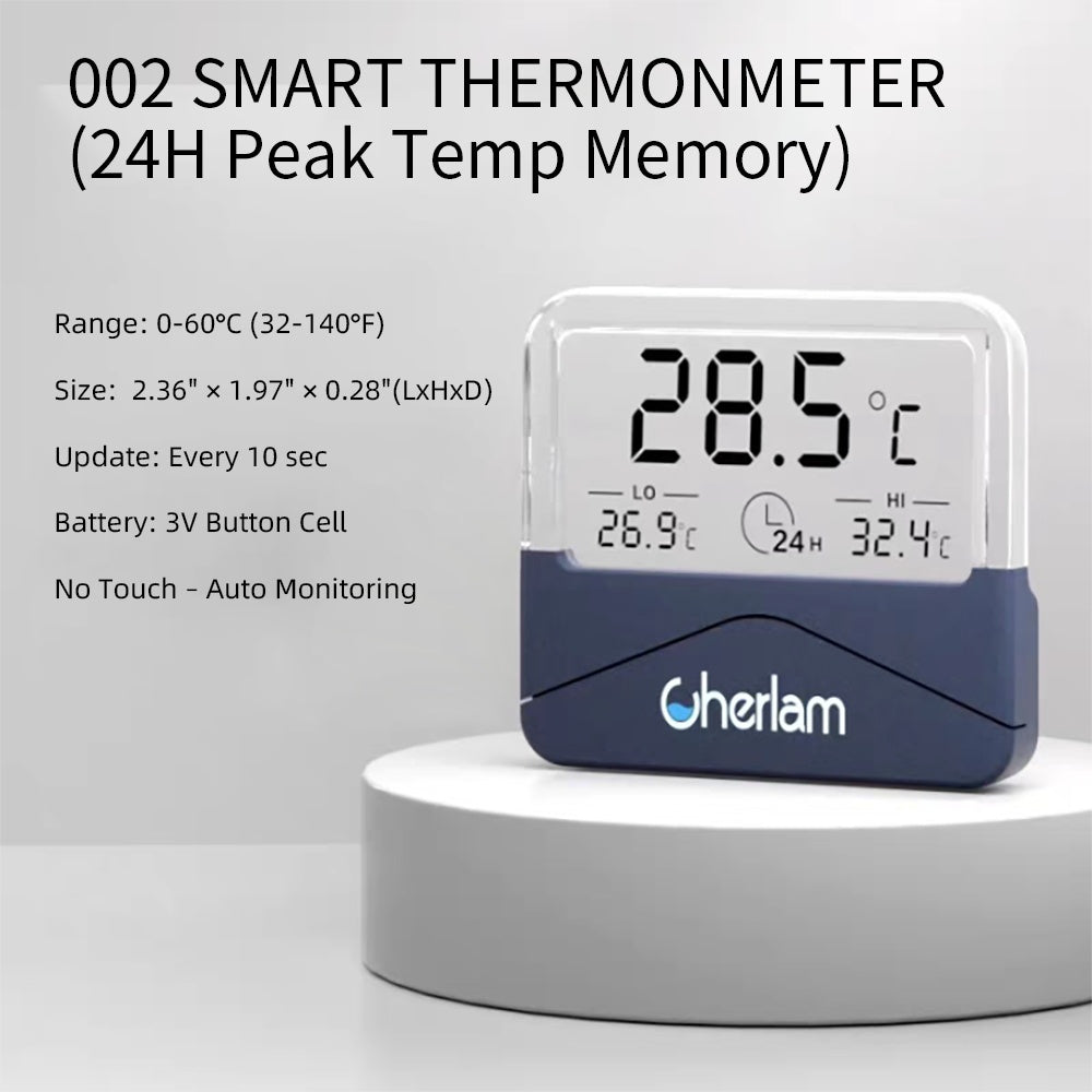 Cherlam LCD Thermometer – Digital Aquarium Temperature Monitor, Accurate Water Temperature Display for Fish Tanks