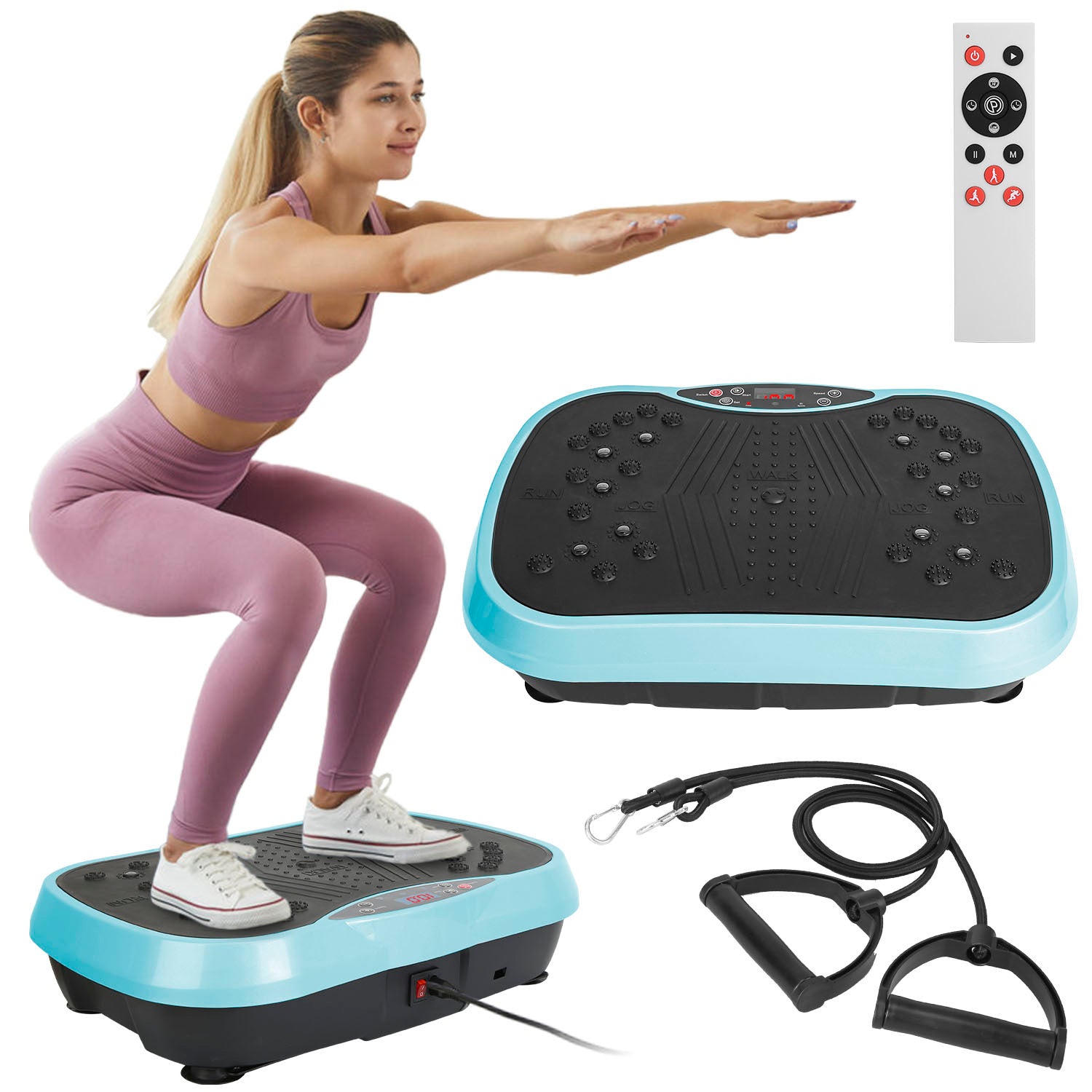 Vibration Exercise Machine with Resistance Bands & Remote – Whole Body Vibration Platform for Home Fitness 🏋️‍♀️⚡