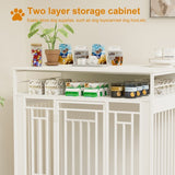 43.3-Inch Large Wooden Dog Kennel Furniture – Indoor Pet Crate with Divider, Double Door Design & Stylish Home Décor