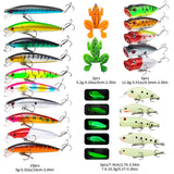 22-Piece Fishing Lure Set - Mixed Hard Bait Kit with Popper, Minnow, Frog & VIB for Bass Fishing