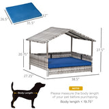 Rattan Dog House – Outdoor Canopy Bed with Waterproof Mat, Stylish Rattan Frame for Small & Medium Dogs