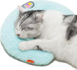 MewooFun U-Shaped Orthopedic Pet Pillow – Fluffy Support Cushion for Cats & Puppies, Joint Relief & Better Sleep (Blue)