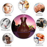 LED Ultrasonic Aroma Humidifier Essential Oil Diffuser – Vase-Shaped Smoke Fountain, Aromatherapy Air Purifier with LED Mood Light