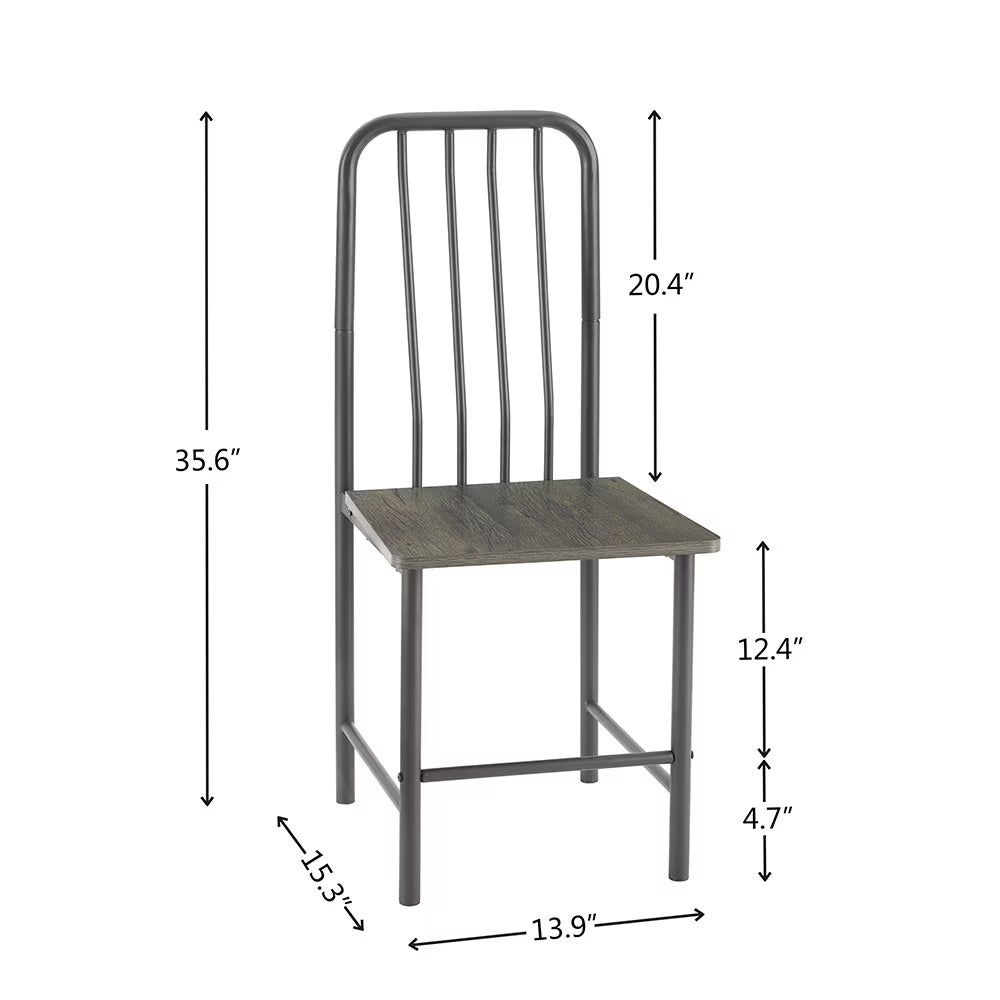 3-Piece Modern Bistro Set for 2 - Square Glass Dining Table with 2 Chairs