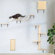 5-Piece Wall-Mounted Cat Climber Set – Floating Cat Shelves, Perches & Scratching Posts, Modern Activity Tree Furniture