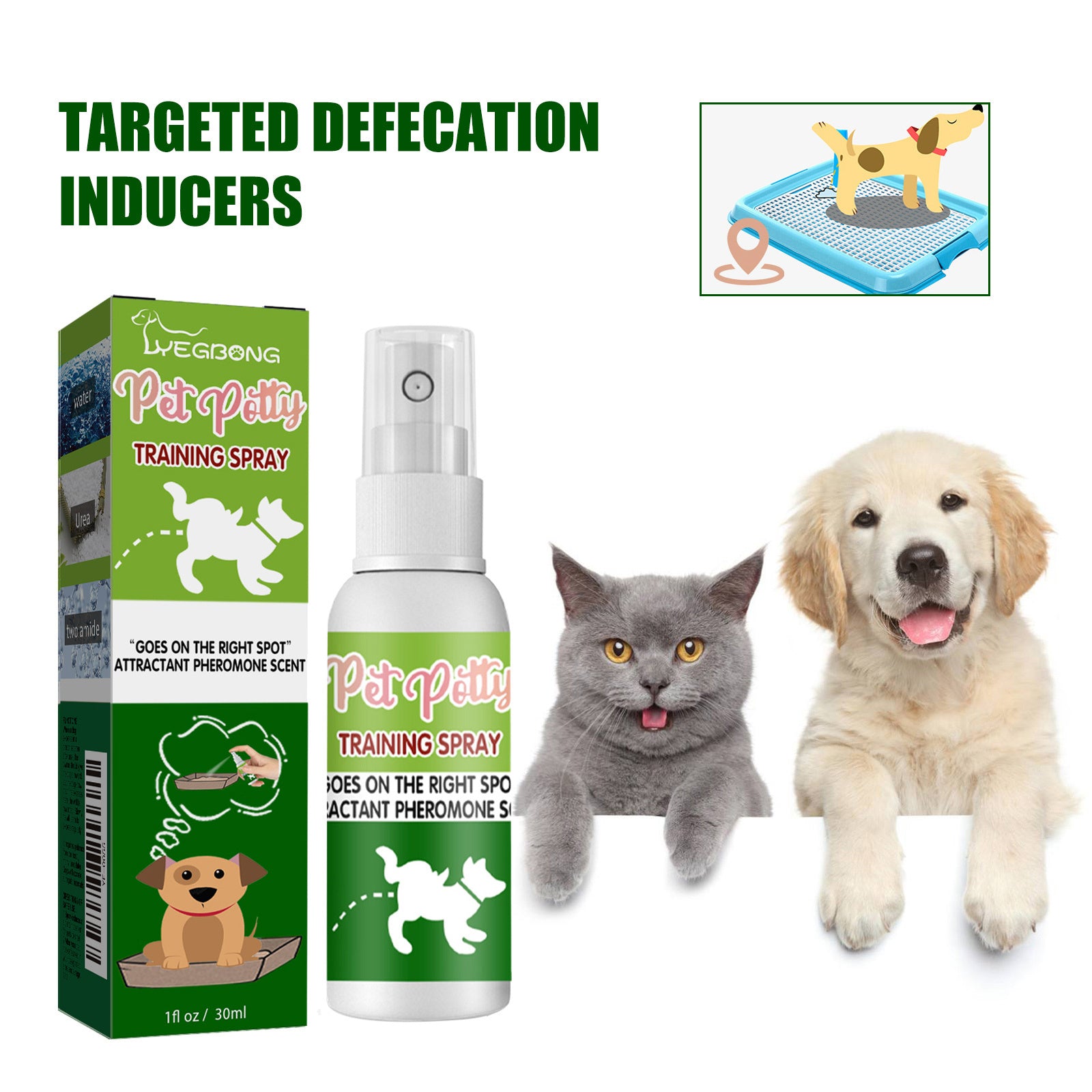 Yegbong Pet Toilet Positioning Inducer – Scented Spray for Gentle Potty Training of Cats & Dogs