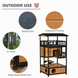 Wooden Cat House – Outdoor Pet Shelter with Weather-Resistant Roof, Raised Base & Ventilation for Cats & Small Animals