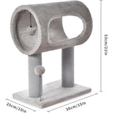 Gray Indoor Cat Tree – 20.5″ Climbing Tower with Scratching Post, Tunnel Bed & Hanging Ball Toy