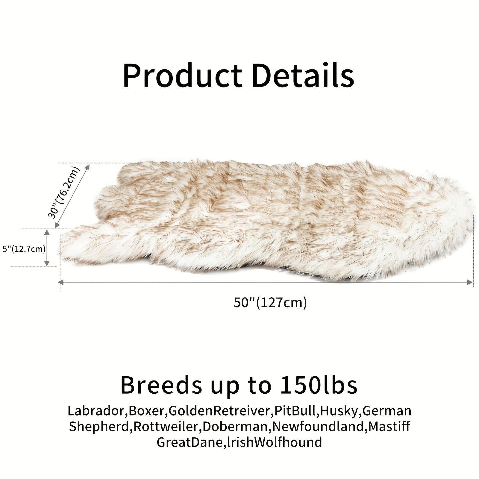 Luxury Faux Fur Dog Bed – 5" Thick Super Soft Memory Foam with Removable Cover for Ultimate Comfort