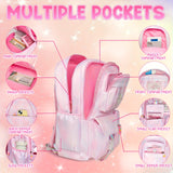 Sanrio Pink Melody Backpack Set – Includes Backpack, Badges & Stationery, Lightweight Kids School Bookbag