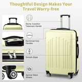 3-Piece ABS+PC Curved Vertical Luggage Set – Hard Shell Spinner Suitcases with TSA Lock & 360° Wheels (20", 24", 28")