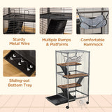 Metal Critter Cage – Large Rolling Small Animal Enclosure with Multiple Levels for Ferrets, Chinchillas, Rats & Hamsters