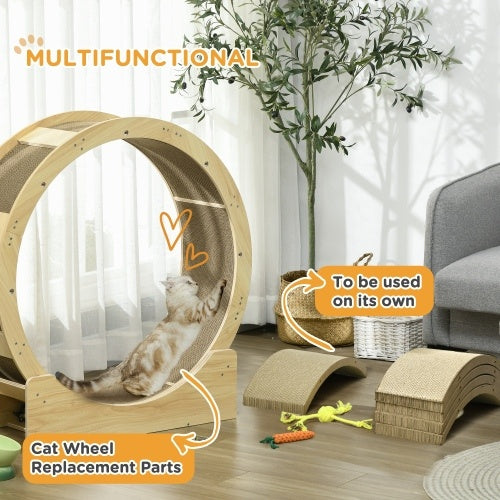 PawHut Cat Scratching Board – 4-Pack Reversible Cat Scratchers for Indoor Cats, Durable Replacement for Cat Wheel, Brown