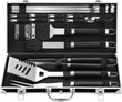 22-Piece Stainless Steel BBQ Tool Set – Complete Grilling Kit in Sleek Black Aluminum Case