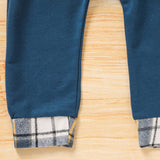 Toddler Baby Boy Plaid Long Sleeve Hoodie & Pants – 2PCS Fall Winter Outfit Set