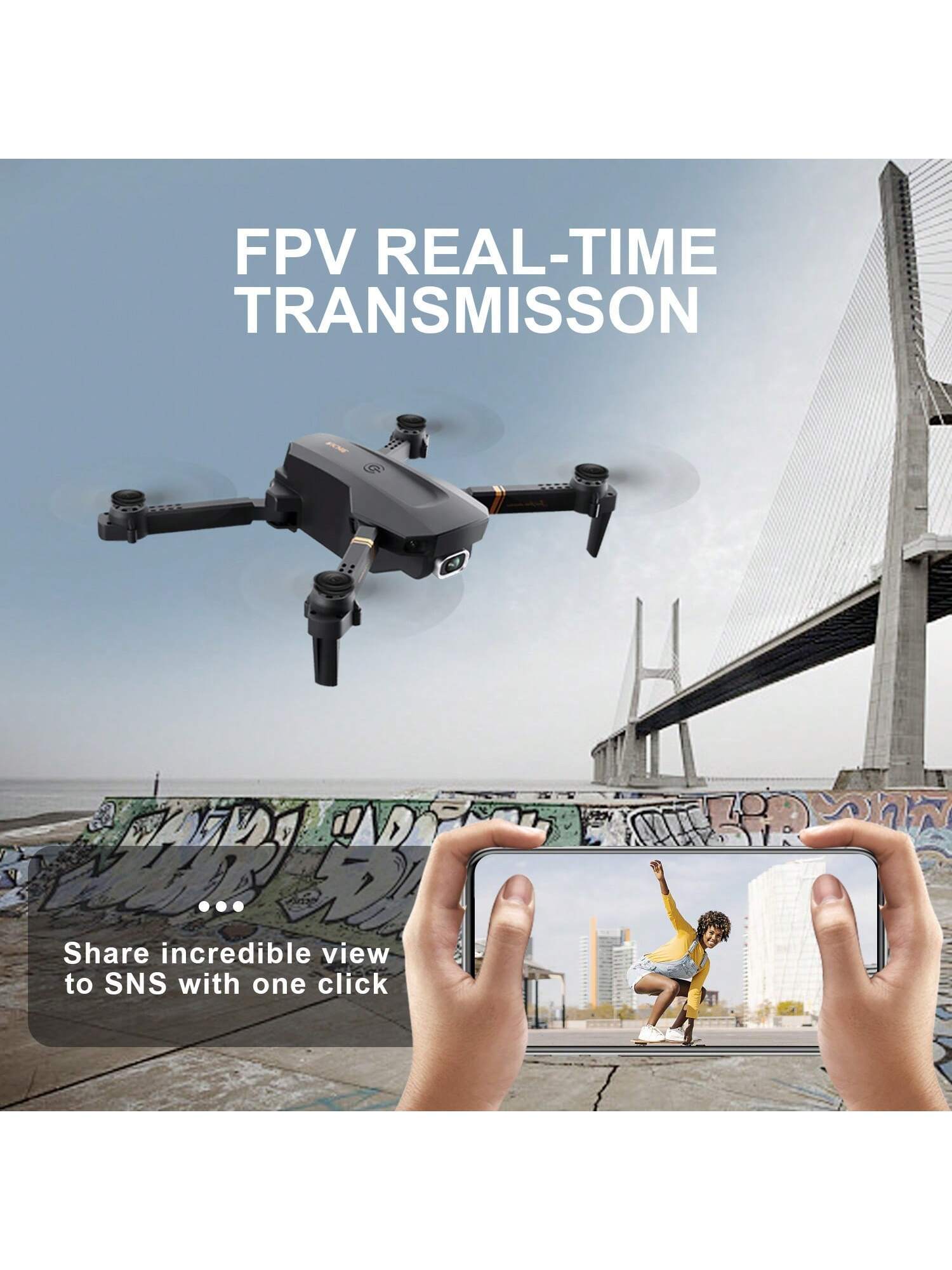 V4 Foldable Drone with 4K HD Camera - RC Quadcopter with 3 Batteries for Adults & Kids