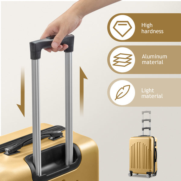 Vertical Striped 4-in-1 Hard Shell Luggage Set with Spinner Wheels & TSA Lock