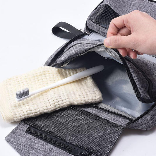 Unisex Travel Waterproof Toiletry Bag 🧳 with Divider & Handles – Makeup, Razor & Accessories Organizer