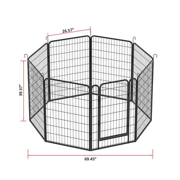 8-Piece Heavy Duty Metal Pet Playpen – Foldable Dog Fence & Exercise Pen for Indoor/Outdoor Use