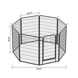 8-Piece Heavy Duty Metal Pet Playpen – Foldable Dog Fence & Exercise Pen for Indoor/Outdoor Use