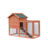 Easily-Assembled Wooden Rabbit & Chicken Coop Kennel with Slide-Out Tray — Outdoor Small Animal Hutch for Garden & Backyard