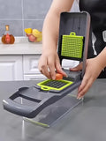 16-in-1 Vegetable Chopper Set – Multi-Blade Slicer with Container & Peeler - PulinGO