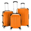 3-in-1 ABS Hard Shell Luggage Set – Lightweight Spinner Suitcases (20", 24", 28") – Orange