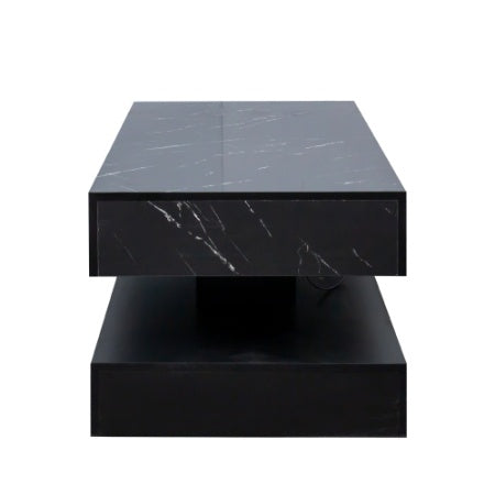 Modern High Gloss Coffee Table with RGB LED Lights & Remote Control