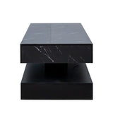 Modern High Gloss Coffee Table with RGB LED Lights & Remote Control