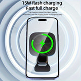15W Qi Fast Wireless Car Charger Mount - Auto-Clamping Air Vent & Dashboard Phone Holder