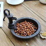 Rustic Style Cast Iron Vintage Water Pump Round Bird Feeder – Outdoor Decorative Garden Tray & Gift for Bird Lovers