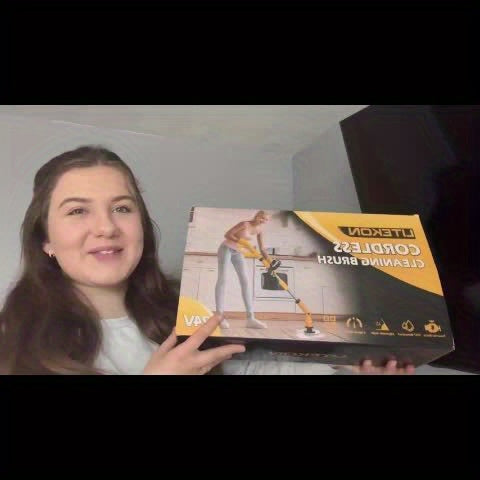 24 V Electric Spin Scrubber – Adjustable Extension Handle + 8 Brush Heads, 2-Speed Ergonomic Cleaner for Bathroom, Kitchen, Car & Walls